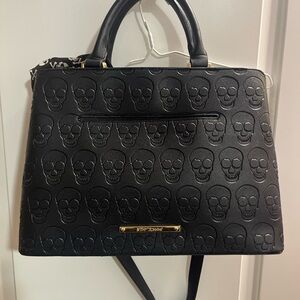Black Betsy Johnson Skull Embossed Handbag
